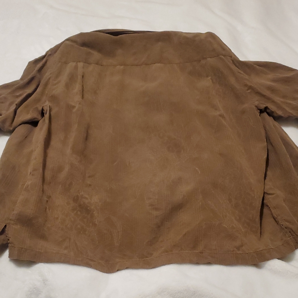 Tommy Bahama Brown 100% Silk Shirt - Picture 5 of 12